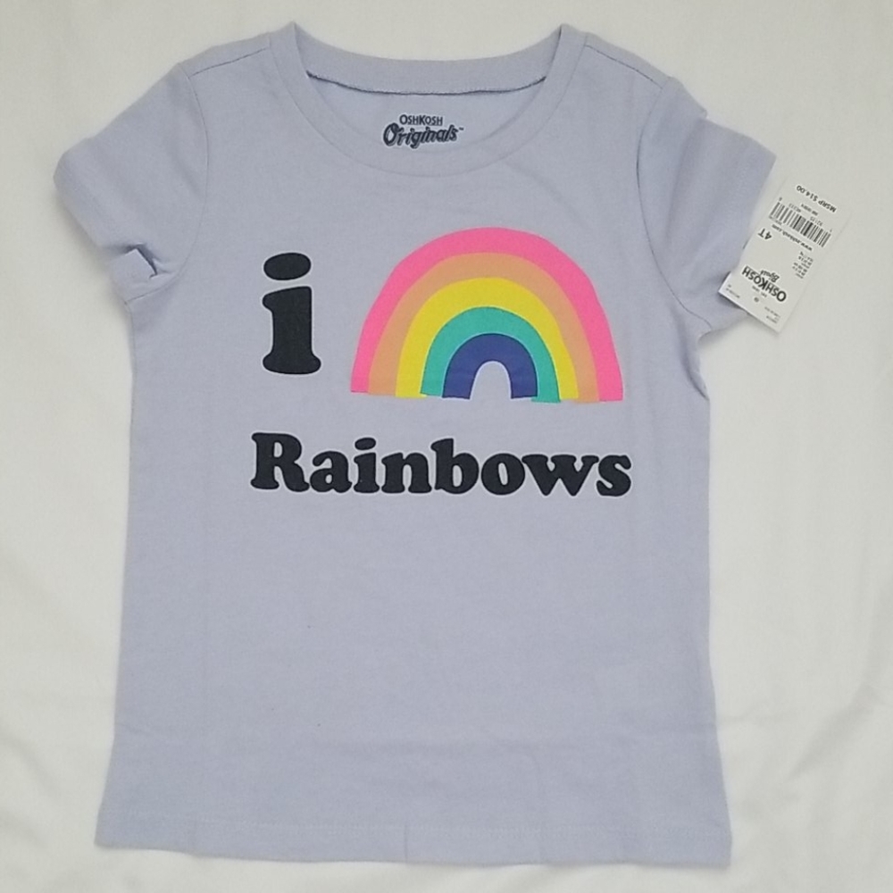❤ Oshkosh Toddler Girl blue 4T Tee Shirt